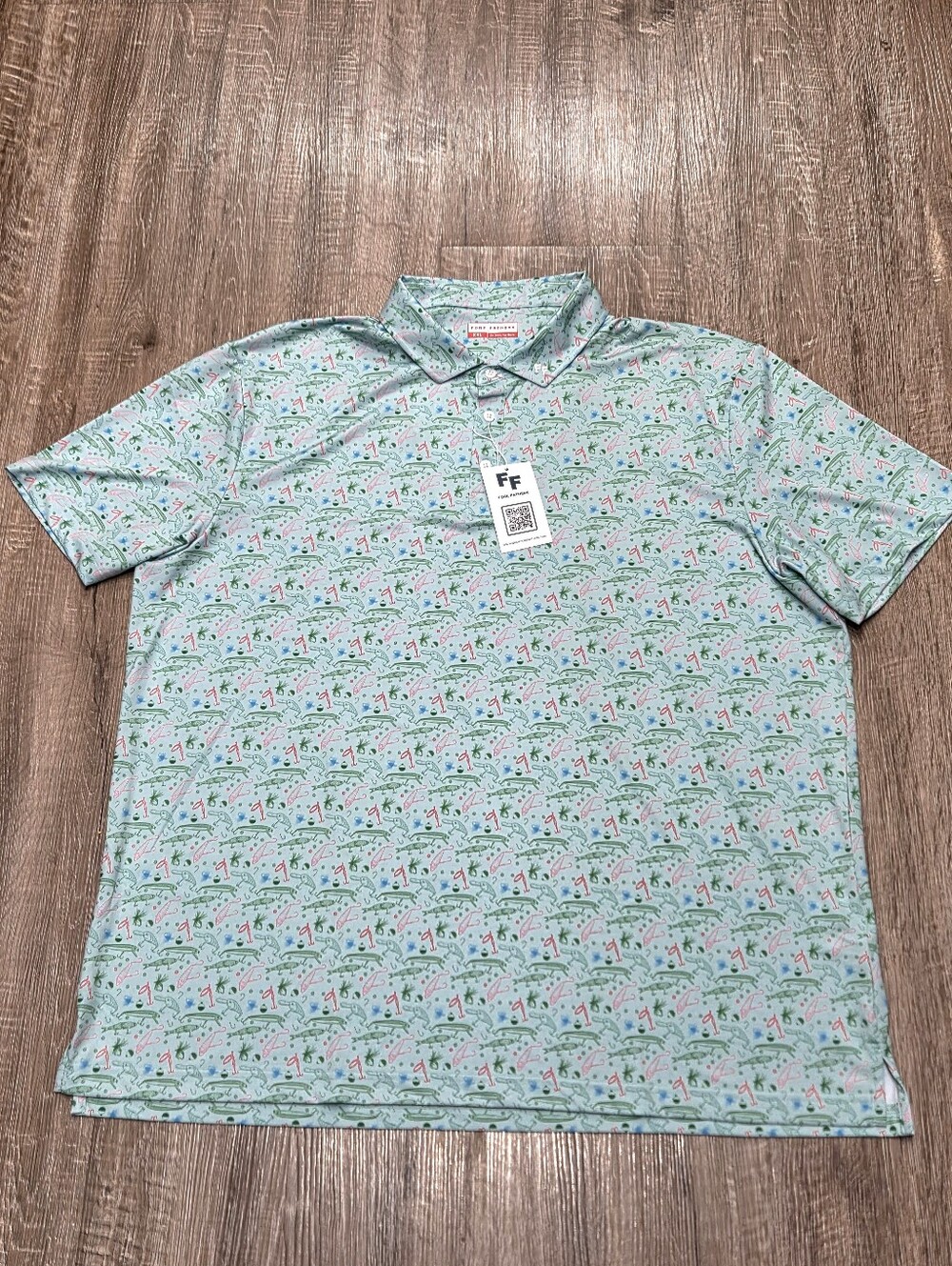 NWT Fore Fathers Mens Polo Golf Shirt Size XXL Green